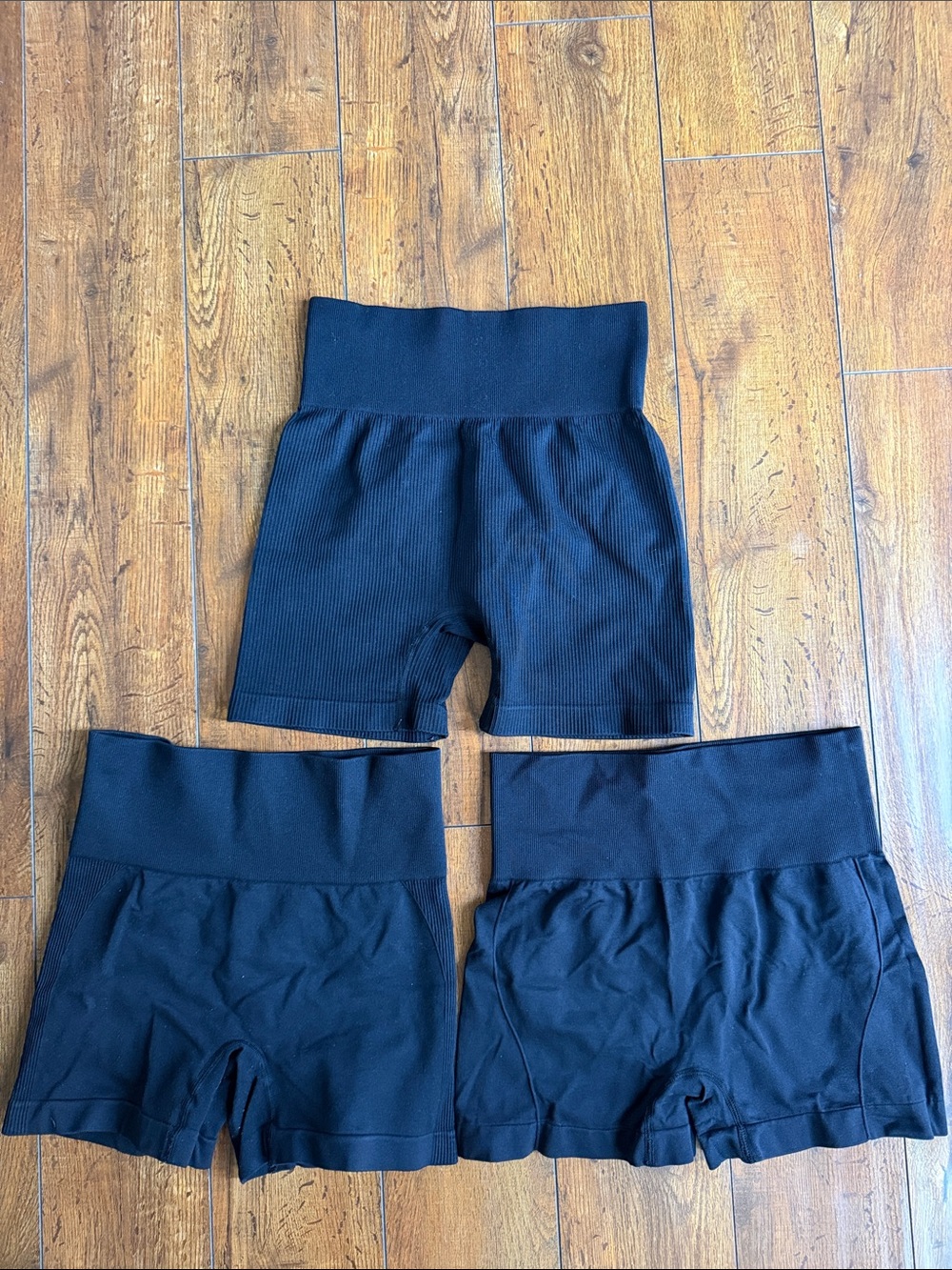 Amazon Women's Black Athletic Bike Shorts - High Waist (3 Pack)
